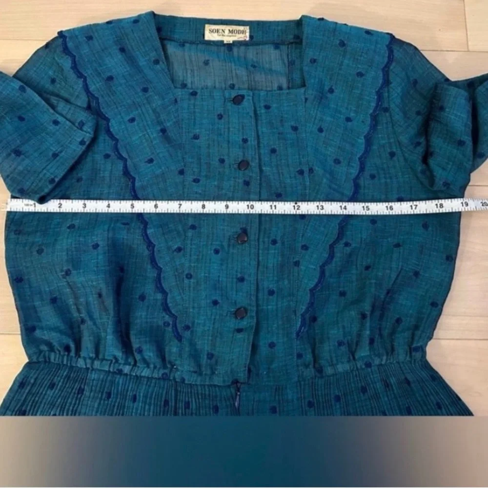 HTF Vintage SOEN MODE Japanese Day Dress Size 11 Tea Party Western Prairie - Picture 4 of 13